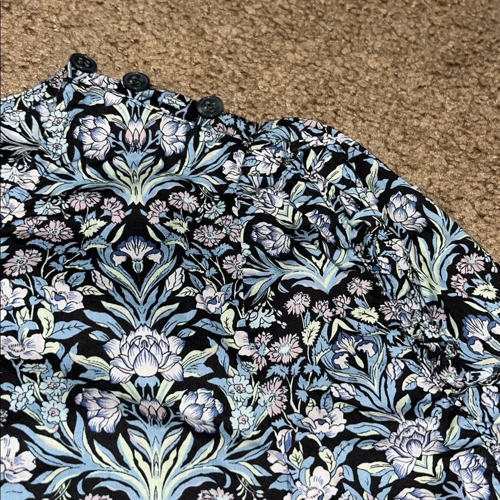 J.‎ Crew Liberty Fabric Sambourne Floral Ruffle Puff Sleeve Blouse Medium